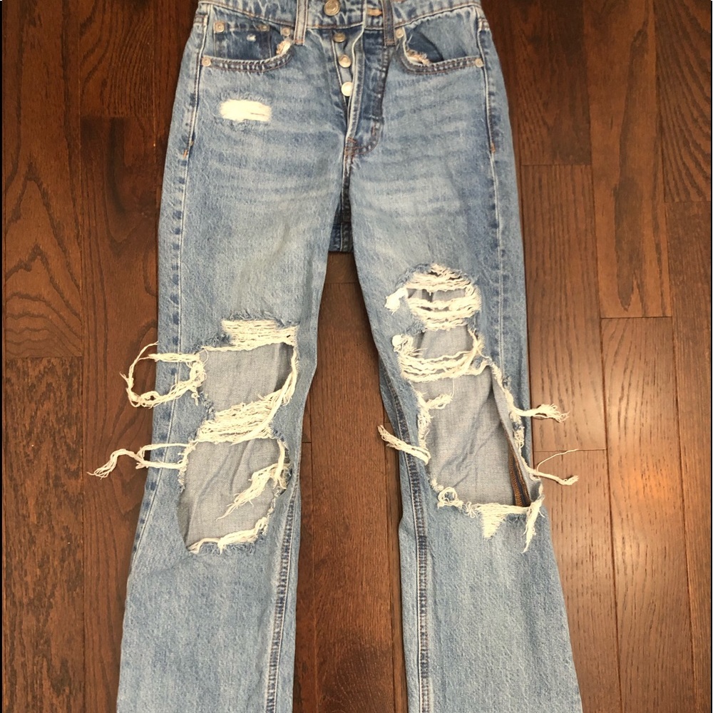 dark wash ripped jeans